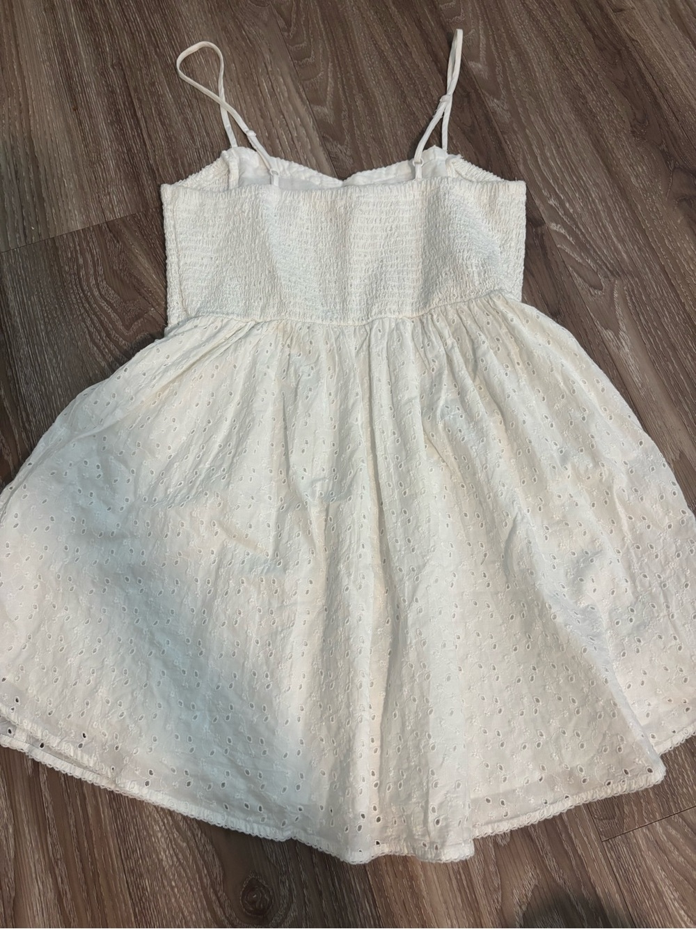 White Eyelet Spaghetti-Strap Sundress - Picture 2 of 3